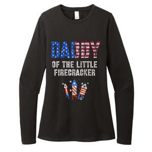 4th July Dad Of The Little Firecracker Birthday Squad Cute Gift Womens CVC Long Sleeve Shirt