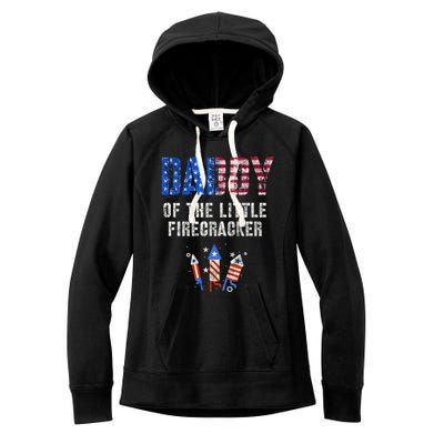 4th July Dad Of The Little Firecracker Birthday Squad Cute Gift Women's Fleece Hoodie