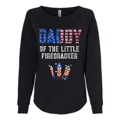 4th July Dad Of The Little Firecracker Birthday Squad Cute Gift Womens California Wash Sweatshirt