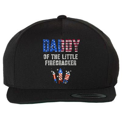 4th July Dad Of The Little Firecracker Birthday Squad Cute Gift Wool Snapback Cap