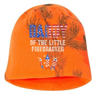 4th July Dad Of The Little Firecracker Birthday Squad Cute Gift Kati - Camo Knit Beanie