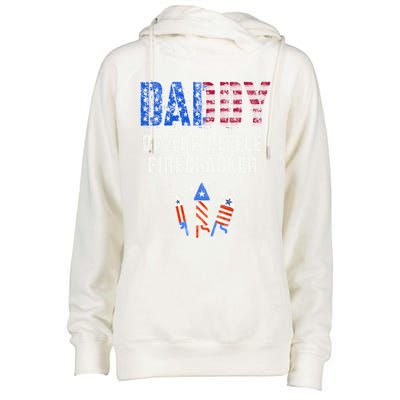 4th July Dad Of The Little Firecracker Birthday Squad Cute Gift Womens Funnel Neck Pullover Hood