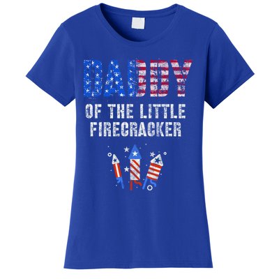 4th July Dad Of The Little Firecracker Birthday Squad Cute Gift Women's T-Shirt