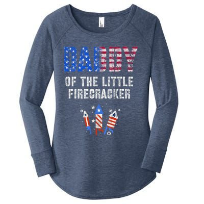 4th July Dad Of The Little Firecracker Birthday Squad Cute Gift Women's Perfect Tri Tunic Long Sleeve Shirt