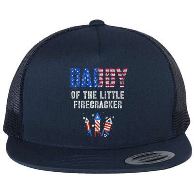 4th July Dad Of The Little Firecracker Birthday Squad Cute Gift Flat Bill Trucker Hat