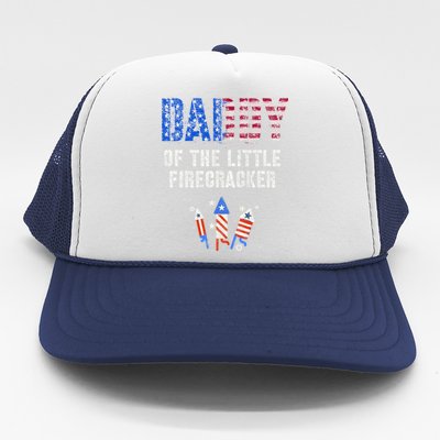 4th July Dad Of The Little Firecracker Birthday Squad Cute Gift Trucker Hat