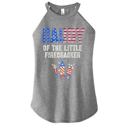 4th July Dad Of The Little Firecracker Birthday Squad Cute Gift Women’s Perfect Tri Rocker Tank