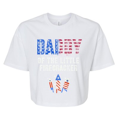 4th July Dad Of The Little Firecracker Birthday Squad Cute Gift Bella+Canvas Jersey Crop Tee