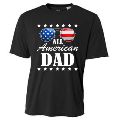 4th July Dad Gift | All American Patriot USA Dad Cooling Performance Crew T-Shirt