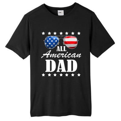 4th July Dad Gift | All American Patriot USA Dad Tall Fusion ChromaSoft Performance T-Shirt