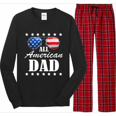 4th July Dad Gift | All American Patriot USA Dad Long Sleeve Pajama Set