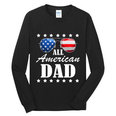 4th July Dad Gift | All American Patriot USA Dad Tall Long Sleeve T-Shirt