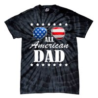 4th July Dad Gift | All American Patriot USA Dad Tie-Dye T-Shirt