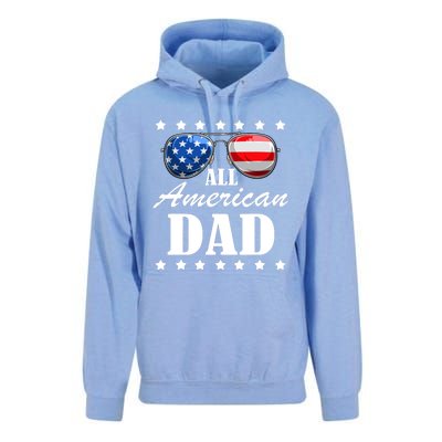 4th July Dad Gift | All American Patriot USA Dad Unisex Surf Hoodie