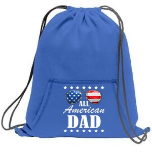 4th July Dad Gift All American Patriot Usa Dad Funny Gift Sweatshirt Cinch Pack Bag