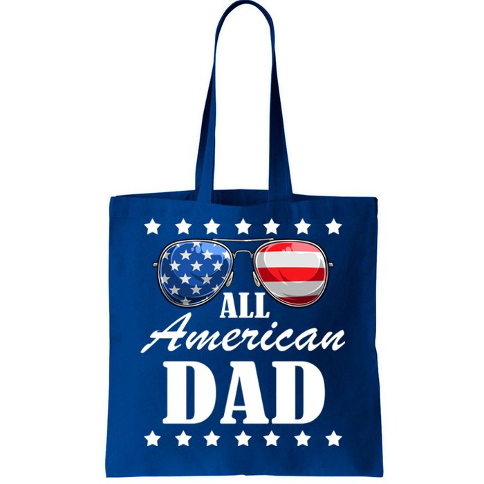 4th July Dad Gift All American Patriot Usa Dad Funny Gift Tote Bag