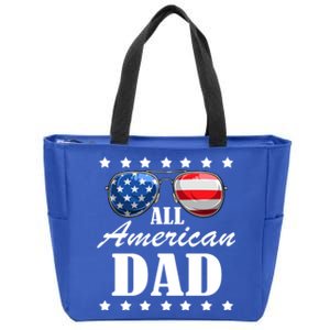 4th July Dad Gift All American Patriot Usa Dad Funny Gift Zip Tote Bag