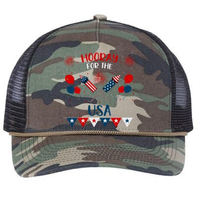 4th July Events Patriotism American Independence Funny Gift Retro Rope Trucker Hat Cap