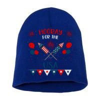 4th July Events Patriotism American Independence Funny Gift Short Acrylic Beanie