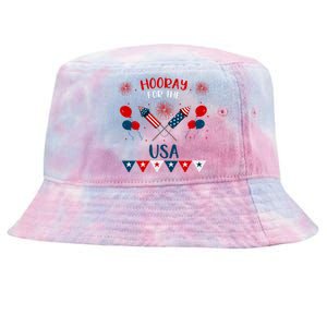 4th July Events Patriotism American Independence Funny Gift Tie-Dyed Bucket Hat