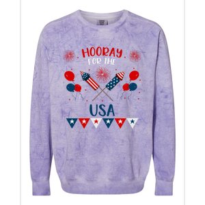 4th July Events Patriotism American Independence Funny Gift Colorblast Crewneck Sweatshirt