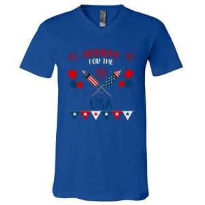 4th July Events Patriotism American Independence Funny Gift V-Neck T-Shirt