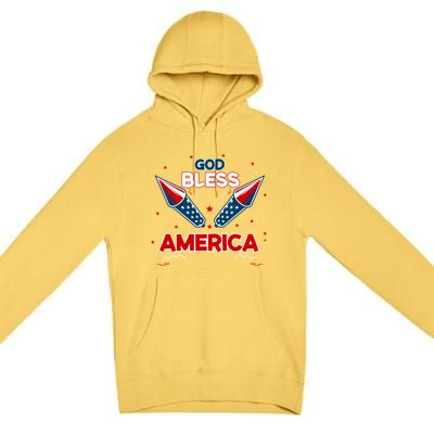 4th July Fireworks S Party Family God Bless America Cool Gift Premium Pullover Hoodie