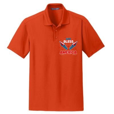 4th July Fireworks S Party Family God Bless America Cool Gift Dry Zone Grid Polo