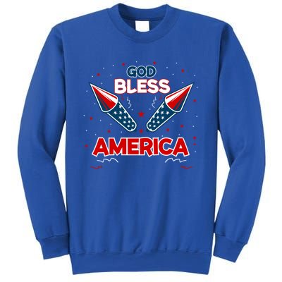 4th July Fireworks S Party Family God Bless America Cool Gift Sweatshirt