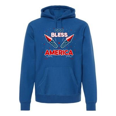 4th July Fireworks S Party Family God Bless America Cool Gift Premium Hoodie