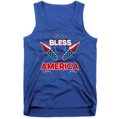 4th July Fireworks S Party Family God Bless America Cool Gift Tank Top