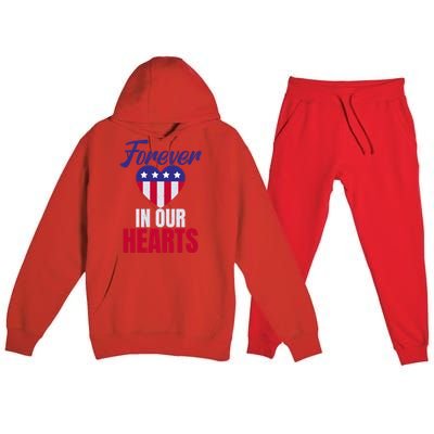 4th July Forever In Our Hearts Memorial Day Gift Premium Hooded Sweatsuit Set