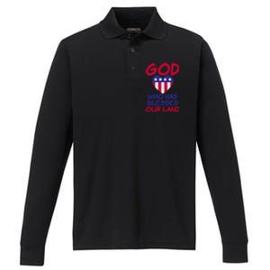 4th July God Who Has Blessed Our Land Memorial Day Meaningful Gift Performance Long Sleeve Polo