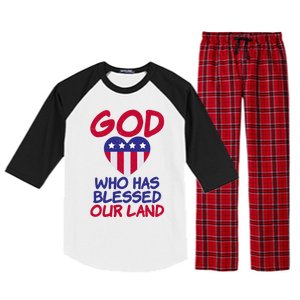 4th July God Who Has Blessed Our Land Memorial Day Meaningful Gift Raglan Sleeve Pajama Set