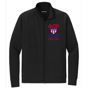 4th July God Who Has Blessed Our Land Memorial Day Meaningful Gift Stretch Full-Zip Cadet Jacket