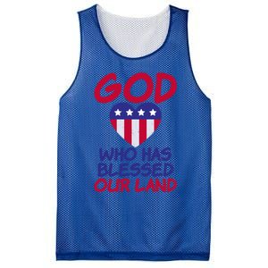 4th July God Who Has Blessed Our Land Memorial Day Meaningful Gift Mesh Reversible Basketball Jersey Tank