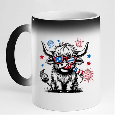 4th July Heifer 11oz Black Color Changing Mug