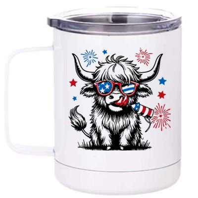 4th July Heifer 12 oz Stainless Steel Tumbler Cup