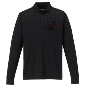 4th July Heifer Performance Long Sleeve Polo