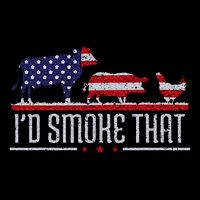 4th July I'd Smoke That Patriot BBQ Barbeque Cook Chef Cooling Performance Crew T-Shirt