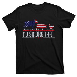 4th July I'd Smoke That Patriot BBQ Barbeque Cook Chef T-Shirt