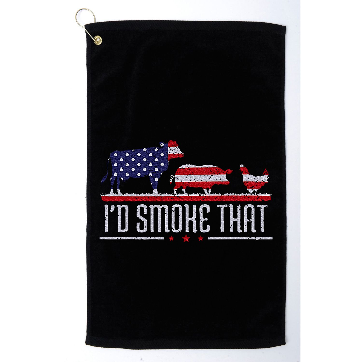 4th July I'd Smoke That Patriot BBQ Barbeque Cook Chef Golf Towel