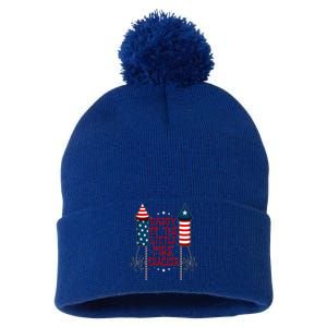 4th July Liberty Freedom Usa Flag Patriot National Holiday Gift Pom Pom 12in Knit Beanie