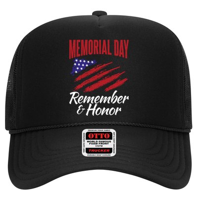 4th July Memorial Day Remember And Honor America Gift Trucker Hat