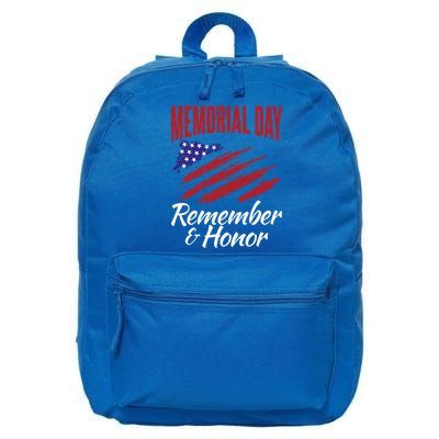 4th July Memorial Day Remember And Honor America Gift 16 in Basic Backpack