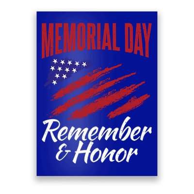 4th July Memorial Day Remember And Honor America Gift Poster