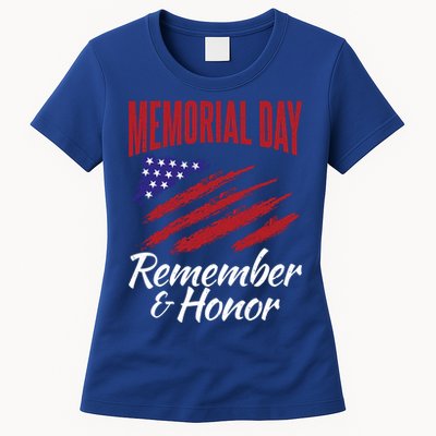 4th July Memorial Day Remember And Honor America Gift Womens T-Shirt