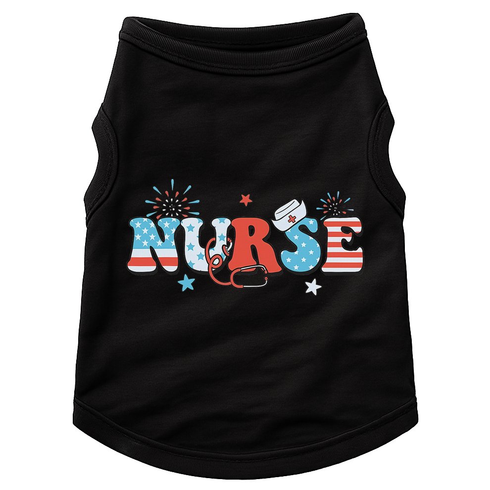 4th July Nurse American Nurse Independence Day Nurse Doggie Tank