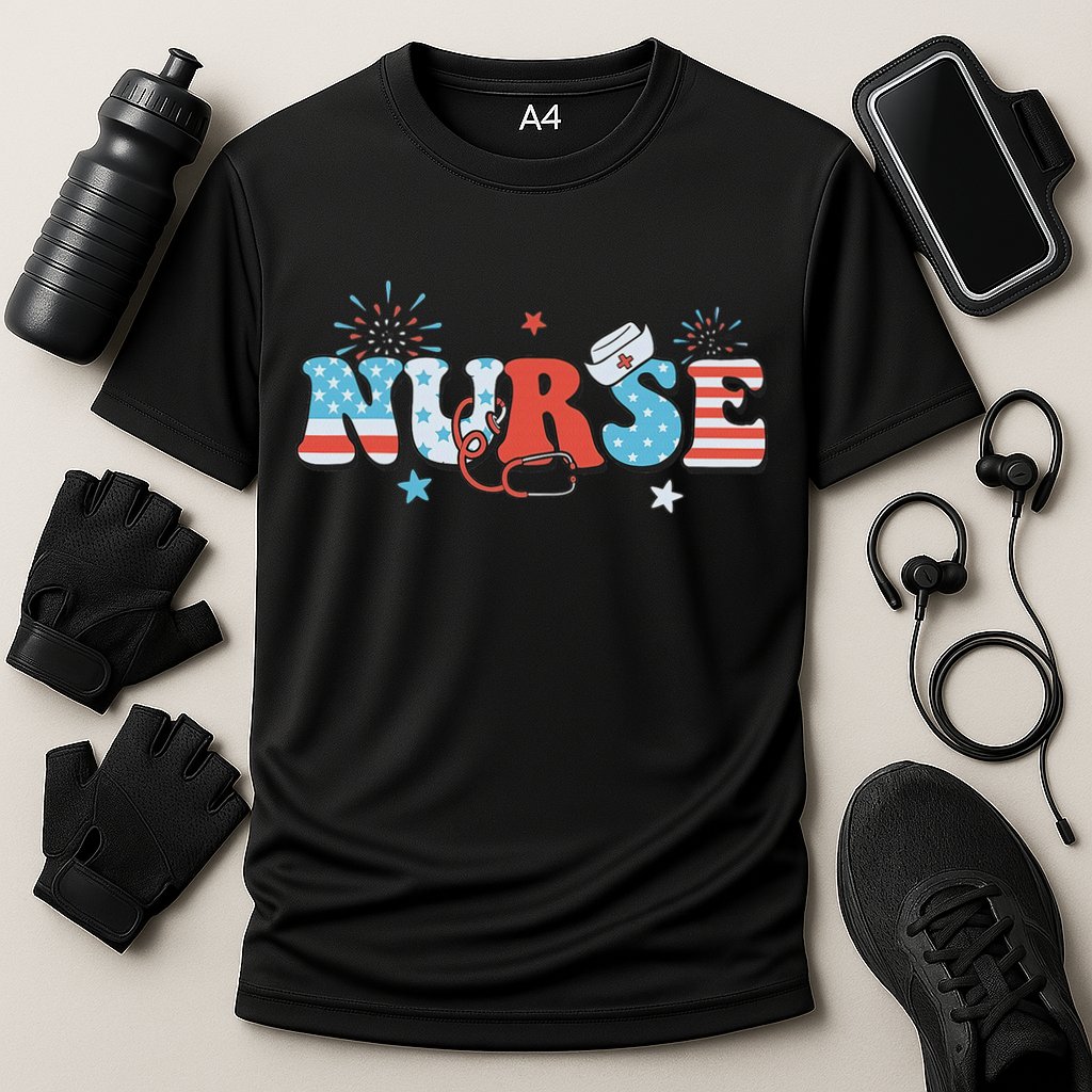 4th July Nurse American Nurse Independence Day Nurse Cooling Performance Crew T-Shirt