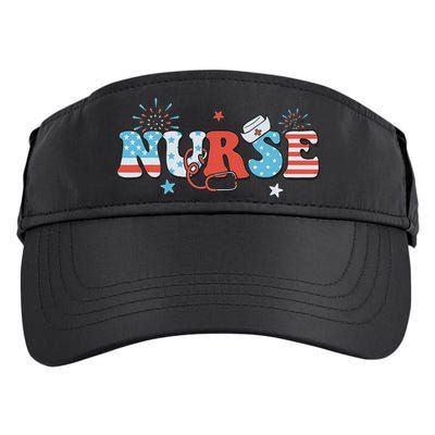 4th July Nurse American Nurse Independence Day Nurse Adult Drive Performance Visor